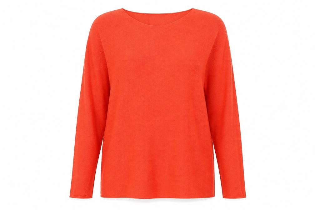 Bianco & Blu Women Red Wool Cashmere Blend Pullover Jumper M