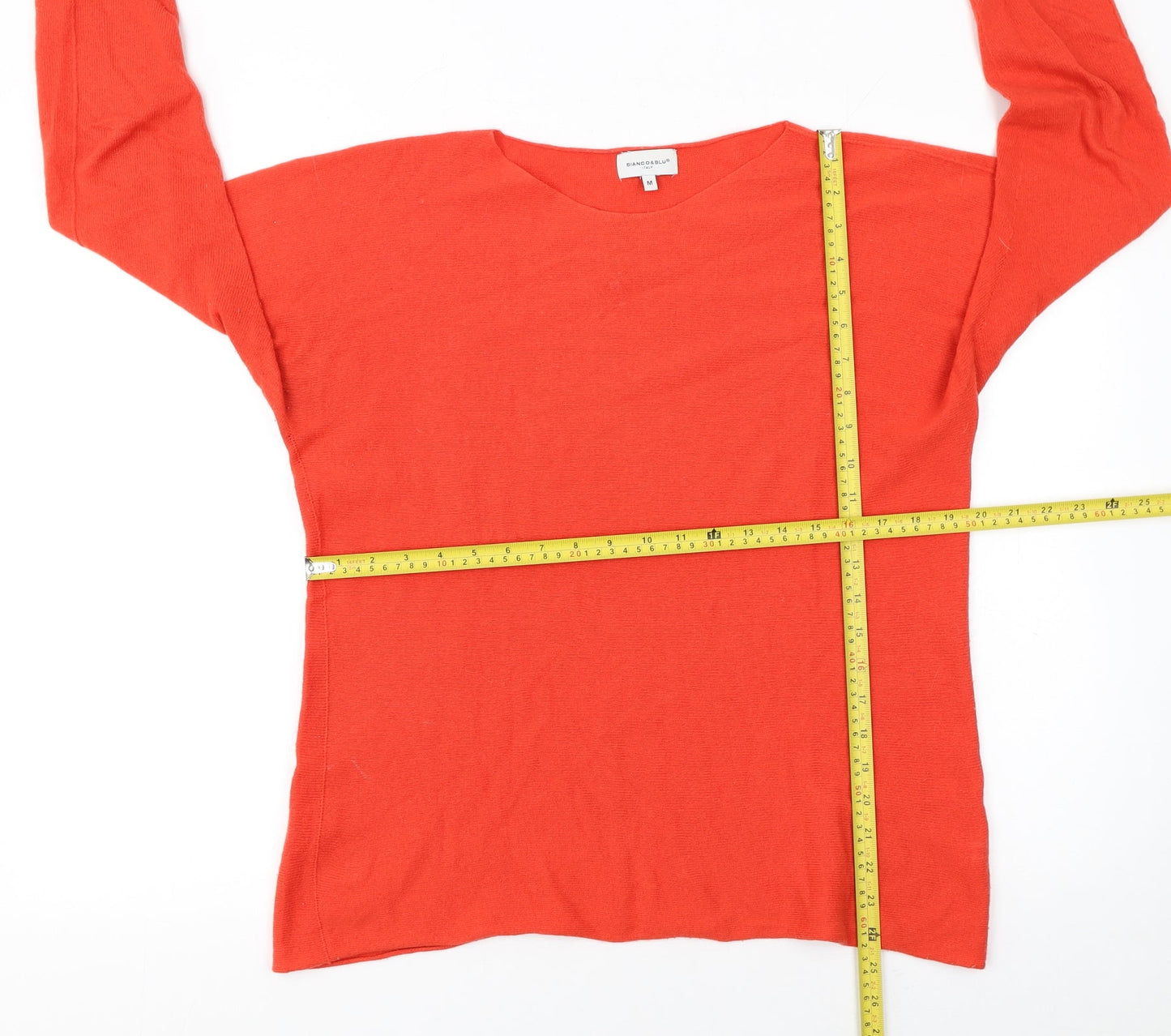 Bianco & Blu Women Red Wool Cashmere Blend Pullover Jumper M