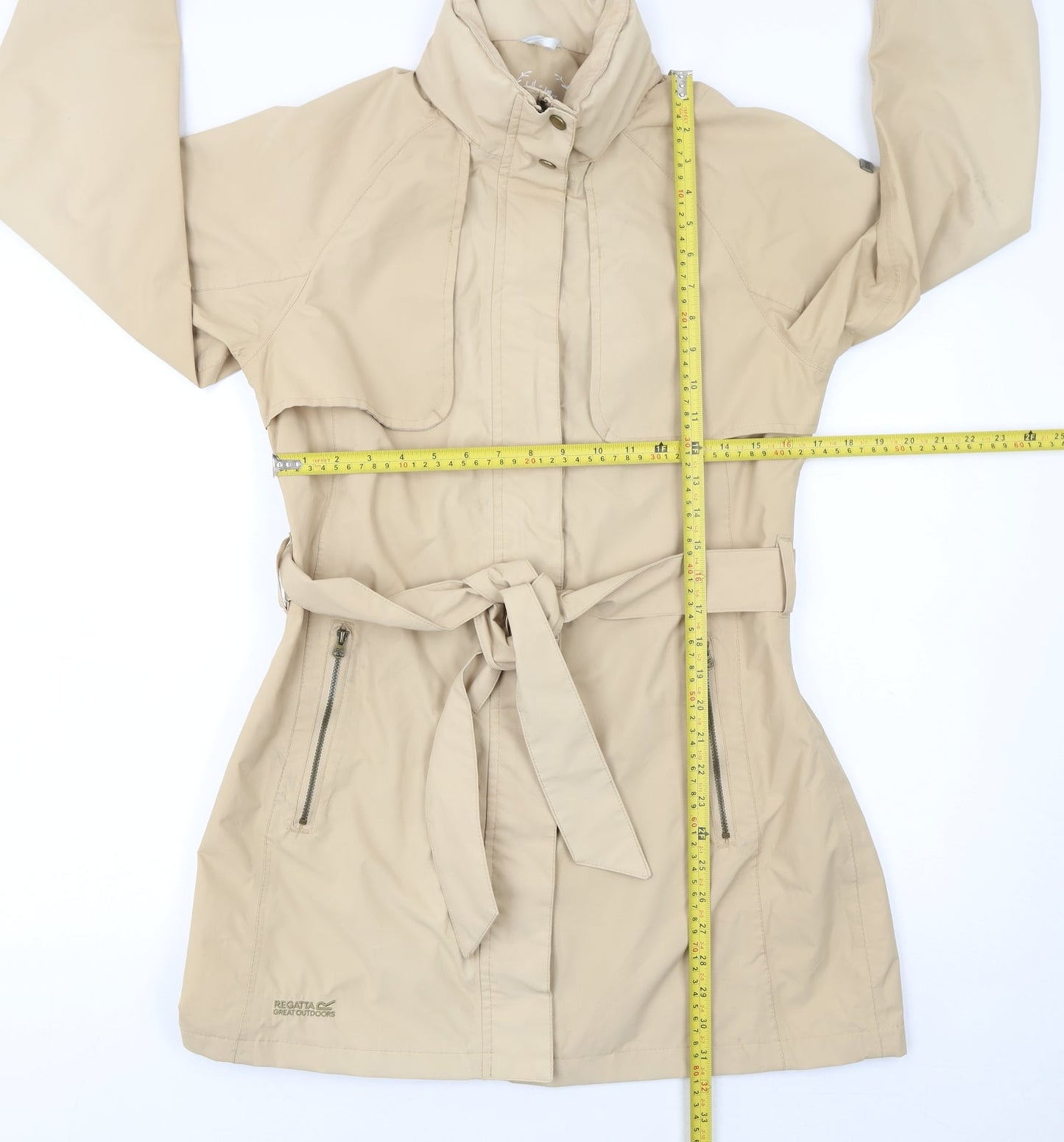 Regatta Womens Beige Size 10 Mid-Length Belted Trench Coat