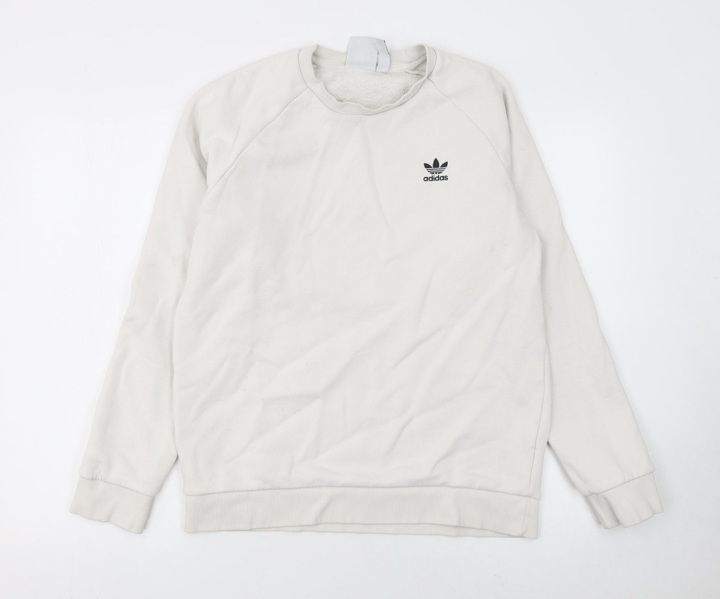 Adidas Men's Beige Crew Neck Sweatshirt Size S Pullover