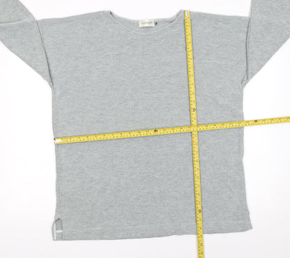 Topshop Womens Grey Knit Long Sleeve Pullover Jumper One Size