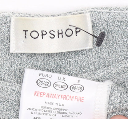 Topshop Womens Grey Knit Long Sleeve Pullover Jumper One Size