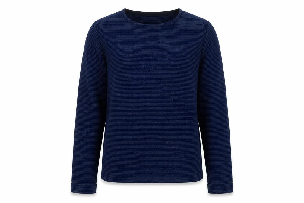Jigsaw Men's Blue Striped Cotton Crew Neck Jumper Size S