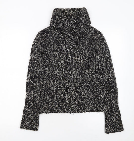 GAP Women’s Black Wool Blend Chunky Roll Neck Jumper Size S