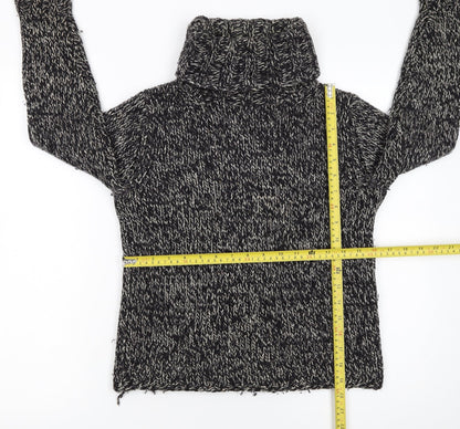 Gap Women’s Black Wool Blend Chunky Roll Neck Jumper Size S