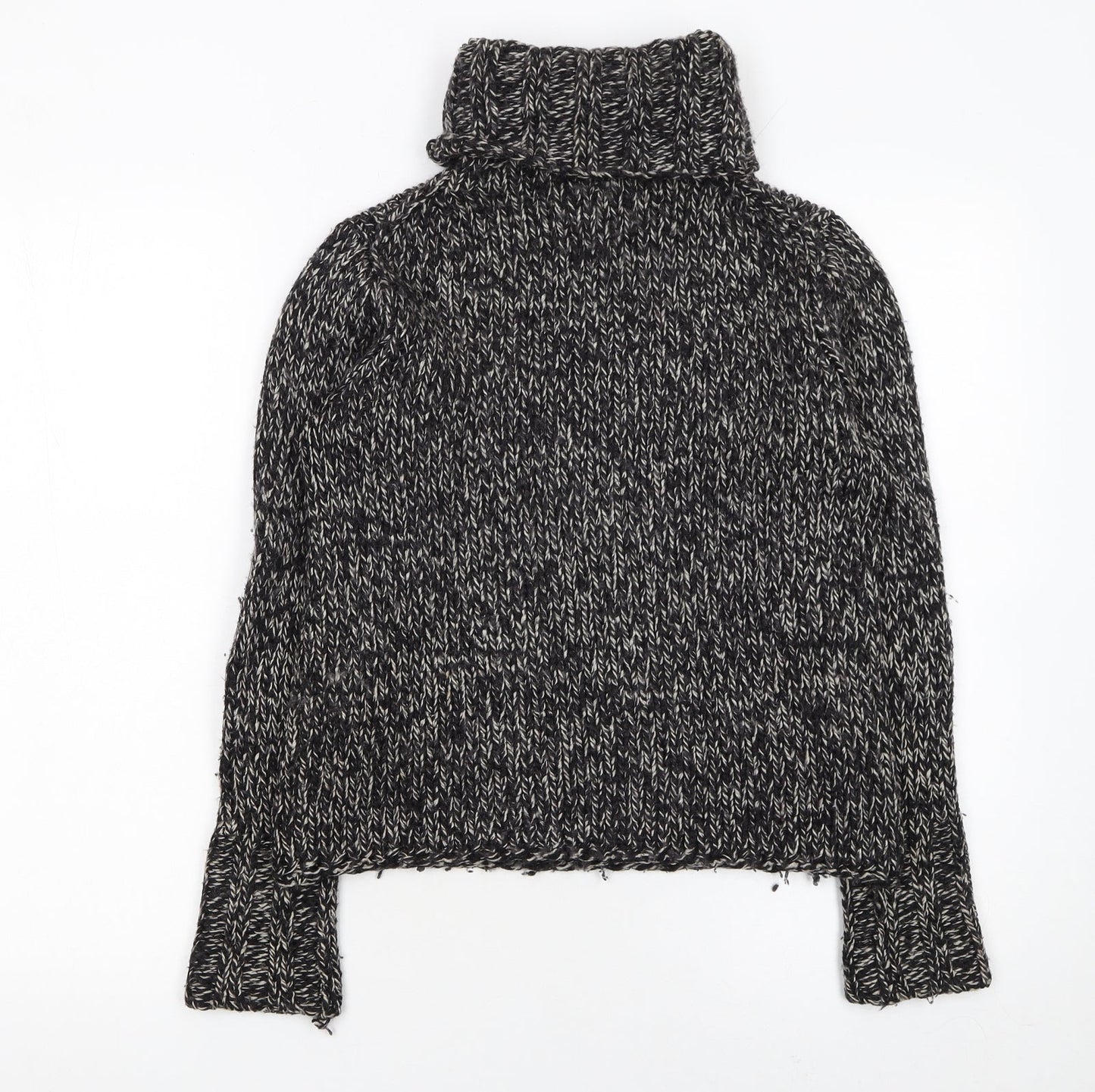 GAP Women’s Black Wool Blend Chunky Roll Neck Jumper Size S