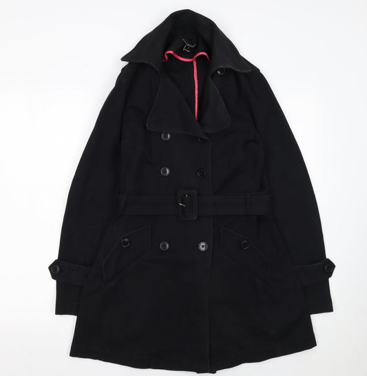 Willi Smith Women's Black Belted Trench Coat Size S