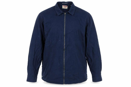 Tokyo Laundry Men's Blue Cotton Zip-Up Long Sleeve Shirt XL
