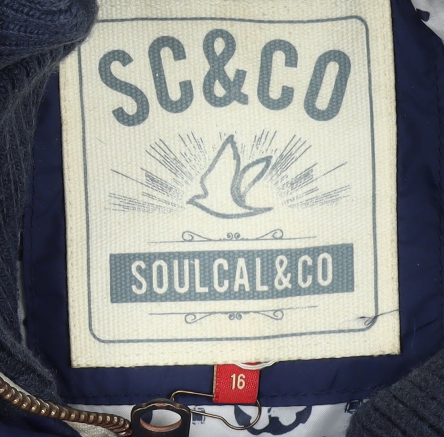 SoulCal & Co Women's Blue Hooded Puffer Waistcoat Size 16