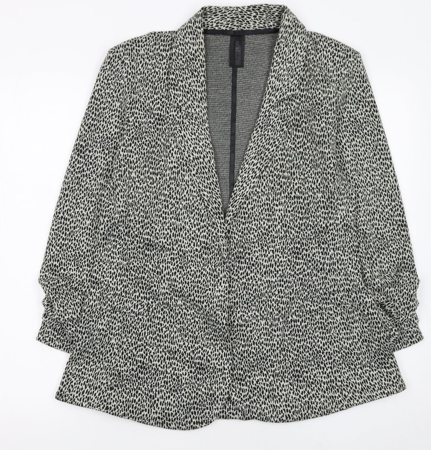 Next Women's Black Animal Print Blazer Size 14 Regular Fit