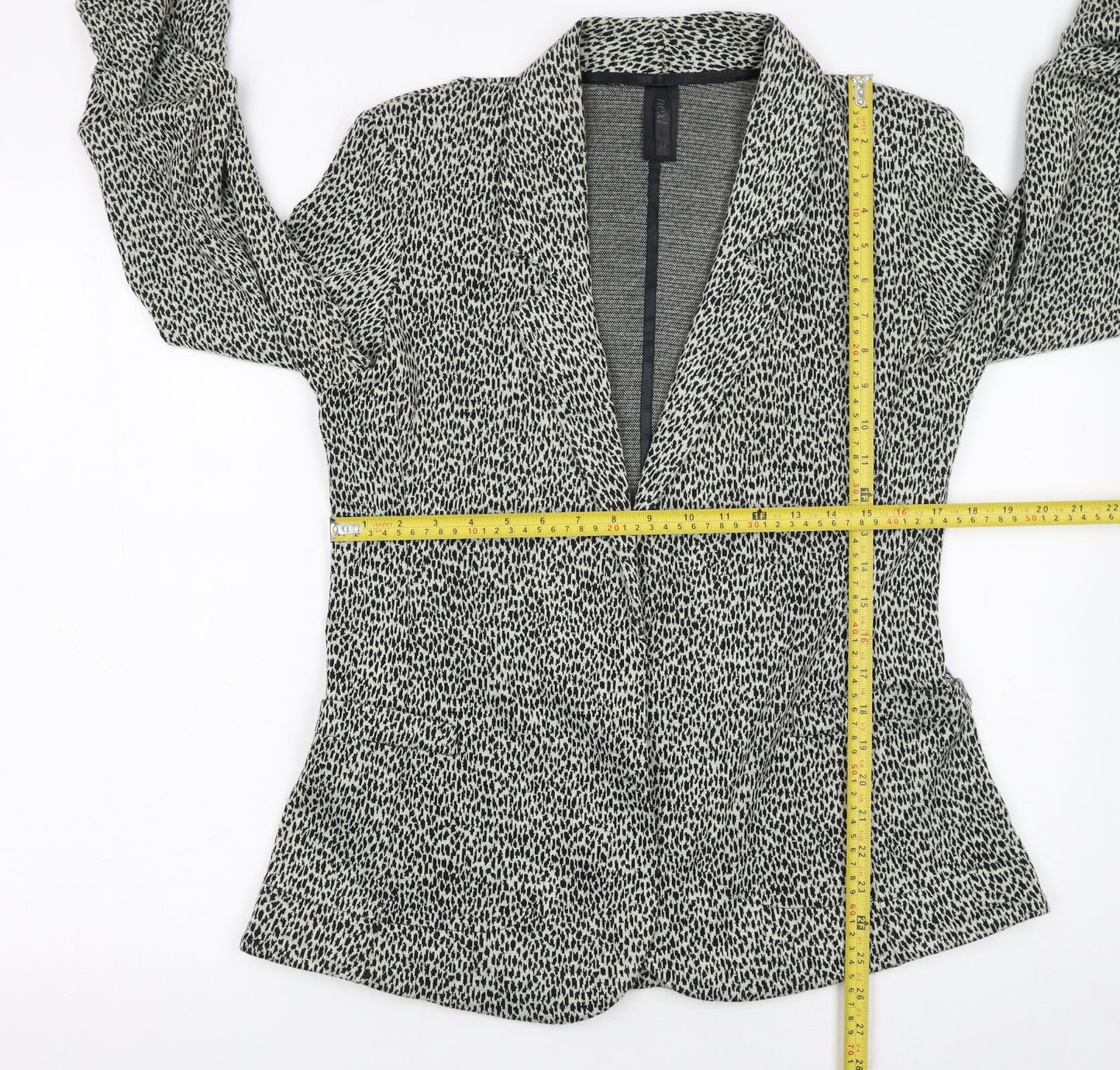 Next Women's Black Animal Print Blazer Size 14 Regular Fit