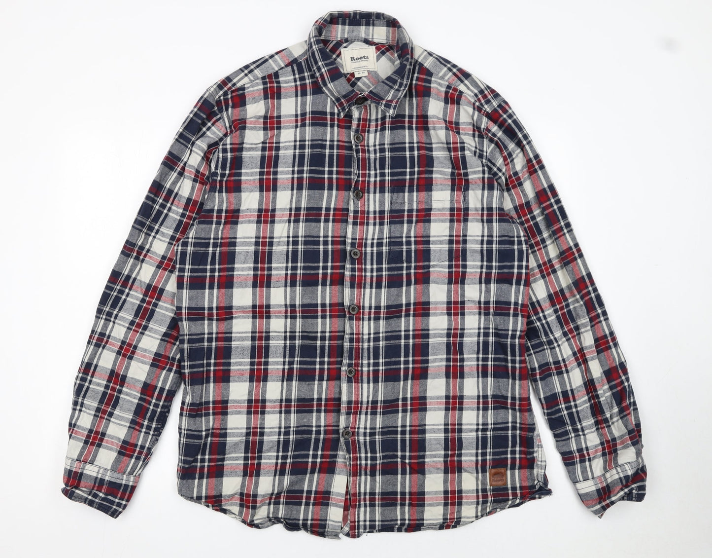 Roots Men's Multicoloured Plaid Flannel Button-Up Shirt XL