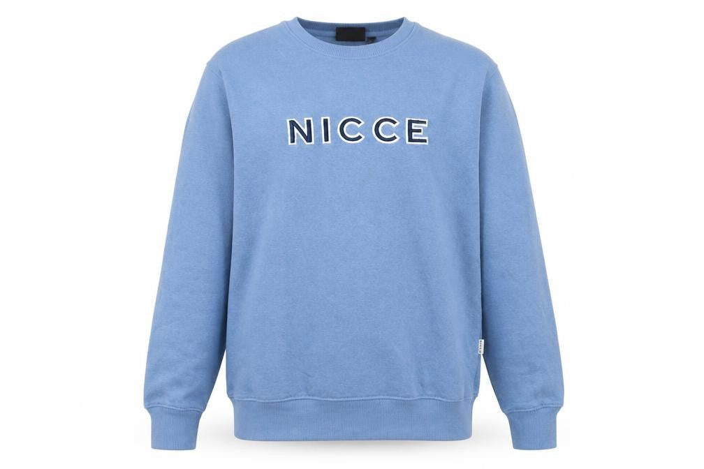 NICCE Men's Blue Crew Neck Logo Pullover Sweatshirt Size M