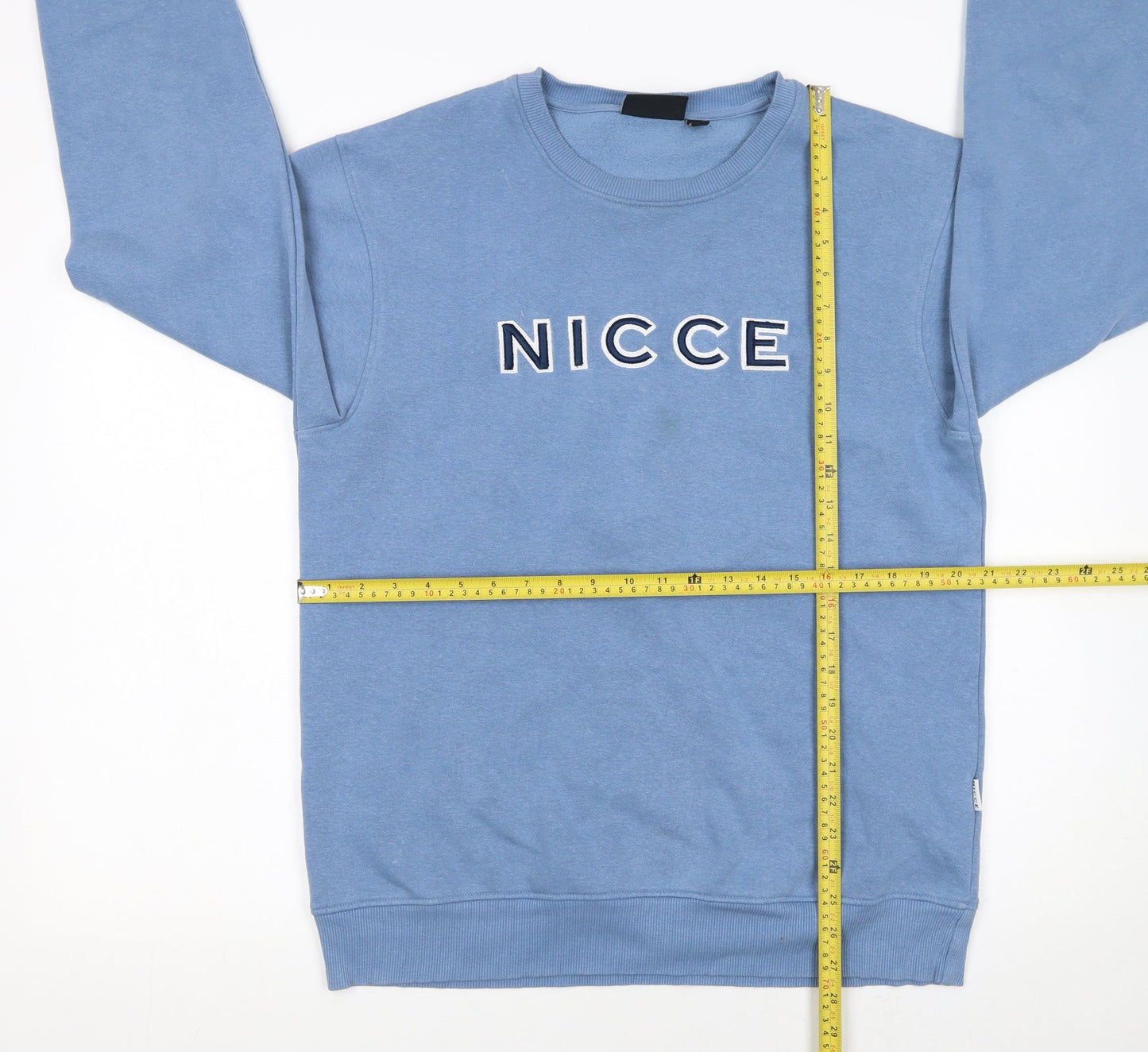 NICCE Men's Blue Crew Neck Logo Pullover Sweatshirt Size M