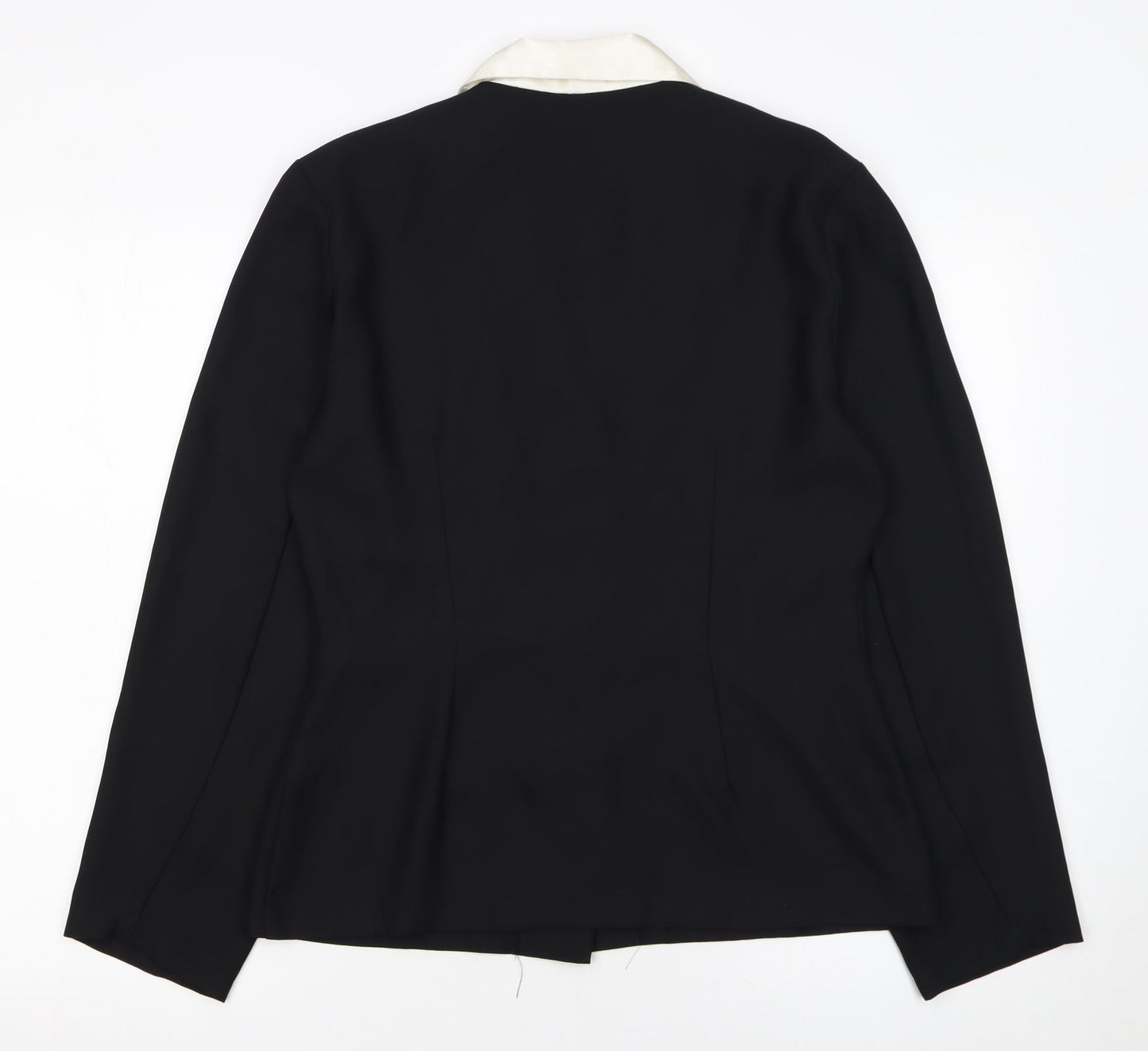 Ideal Women's Black Tuxedo Style Shawl Collar Suit Jacket Size 14
