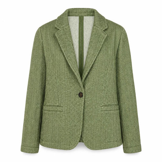 Lands' End Women's Green Tweed Blazer Size S Classic Fit