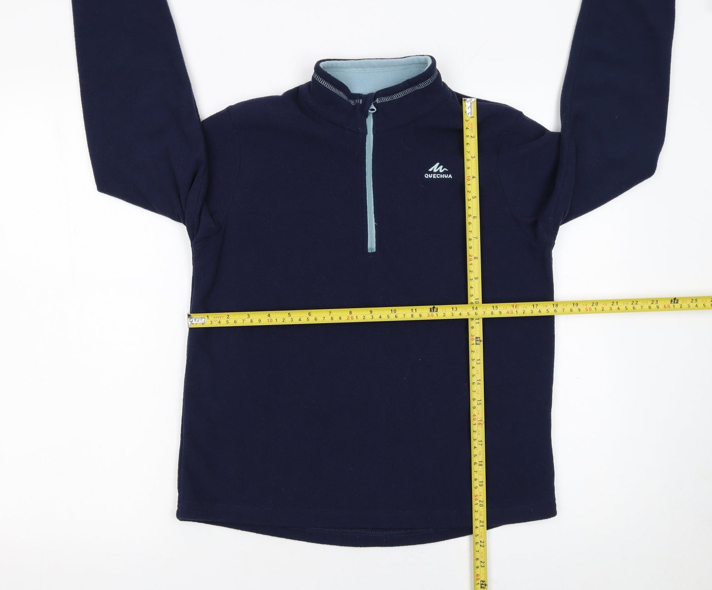 Quechua Boys Blue Fleece 1/2 Zip Pullover Sweatshirt 12-13 Years