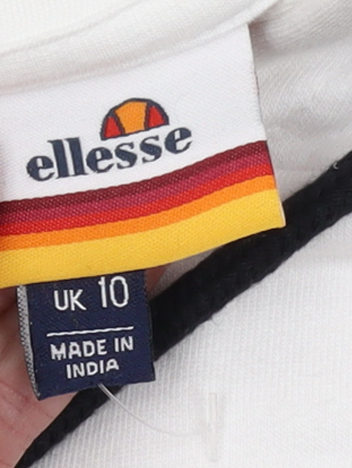 Ellesse Womens White Pullover Hoodie UK 10 Cotton Blend Logo Design