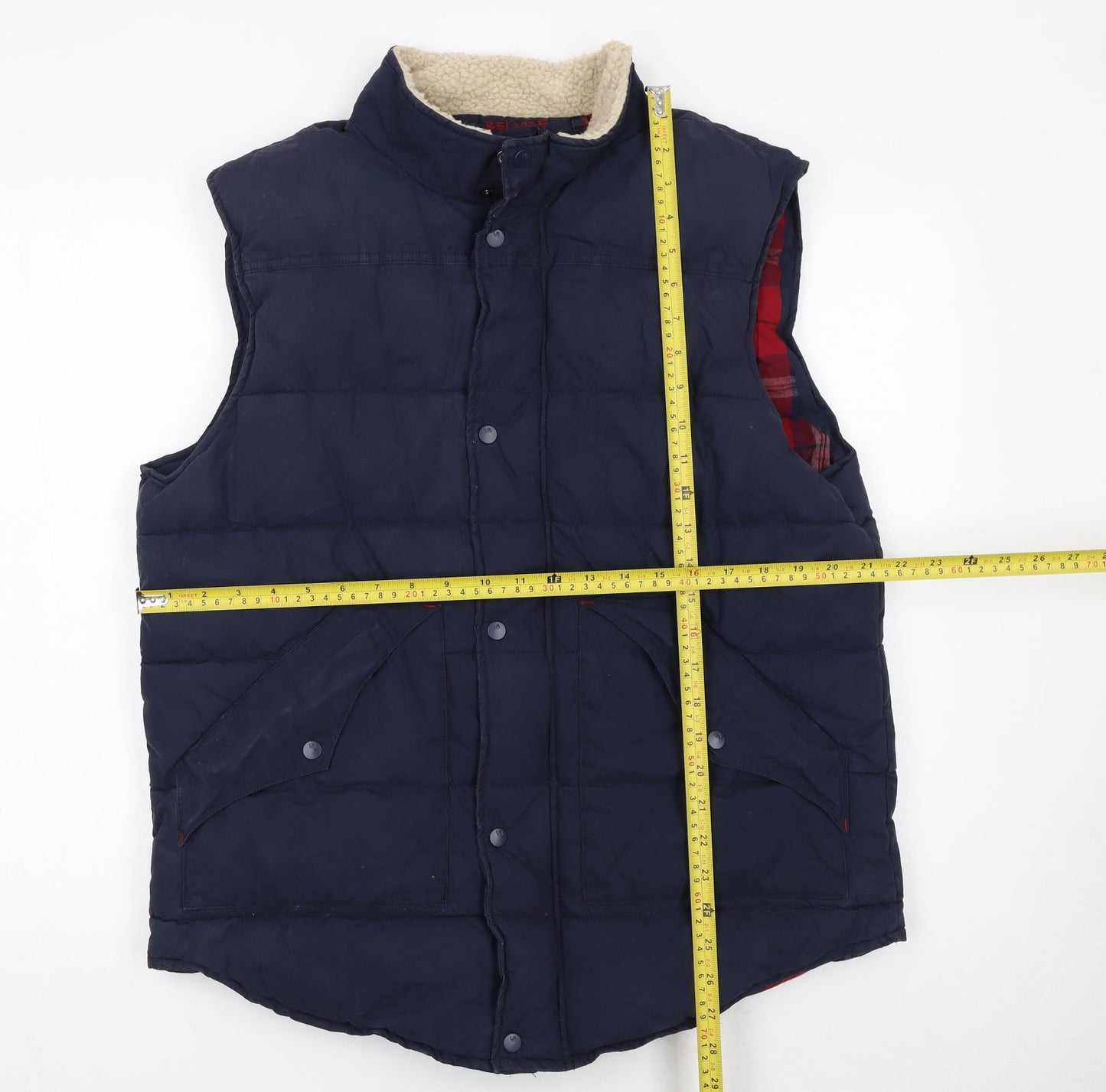 White Stuff Men's Blue Padded Bodywarmer Waistcoat Size L