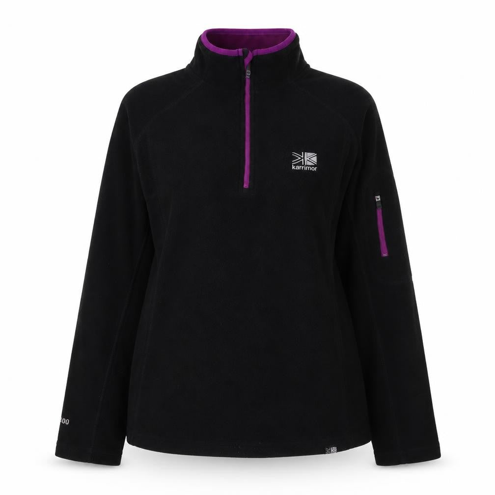 Karrimor Women Black Fleece 1/4 Zip Pullover Sweatshirt Size 10