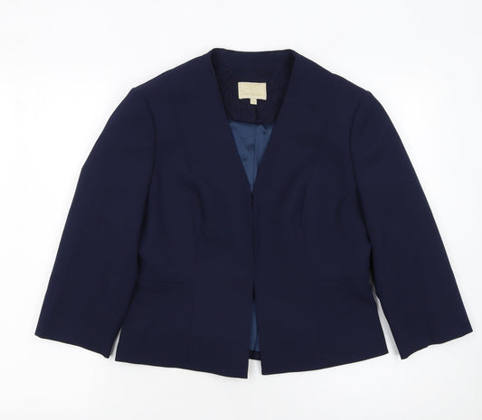 Jenny Packham Women's Blue Size 10 Tailored Blazer Jacket