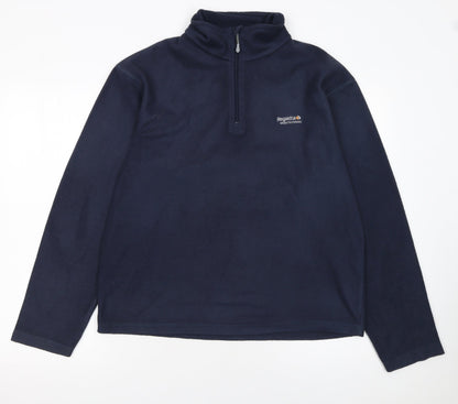 Regatta Men Blue Fleece Half Zip Pullover Sweatshirt M