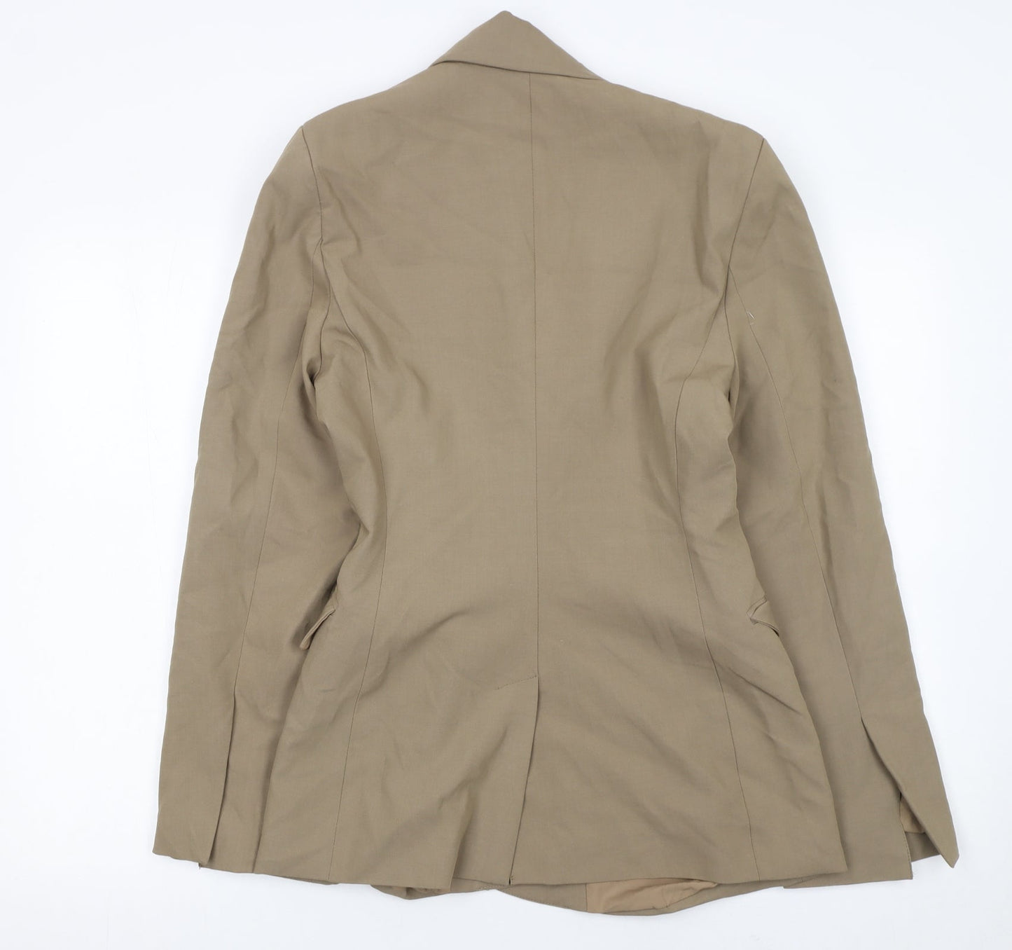 Boa Women Beige Single Breasted Blazer Jacket Size S Wool Blend