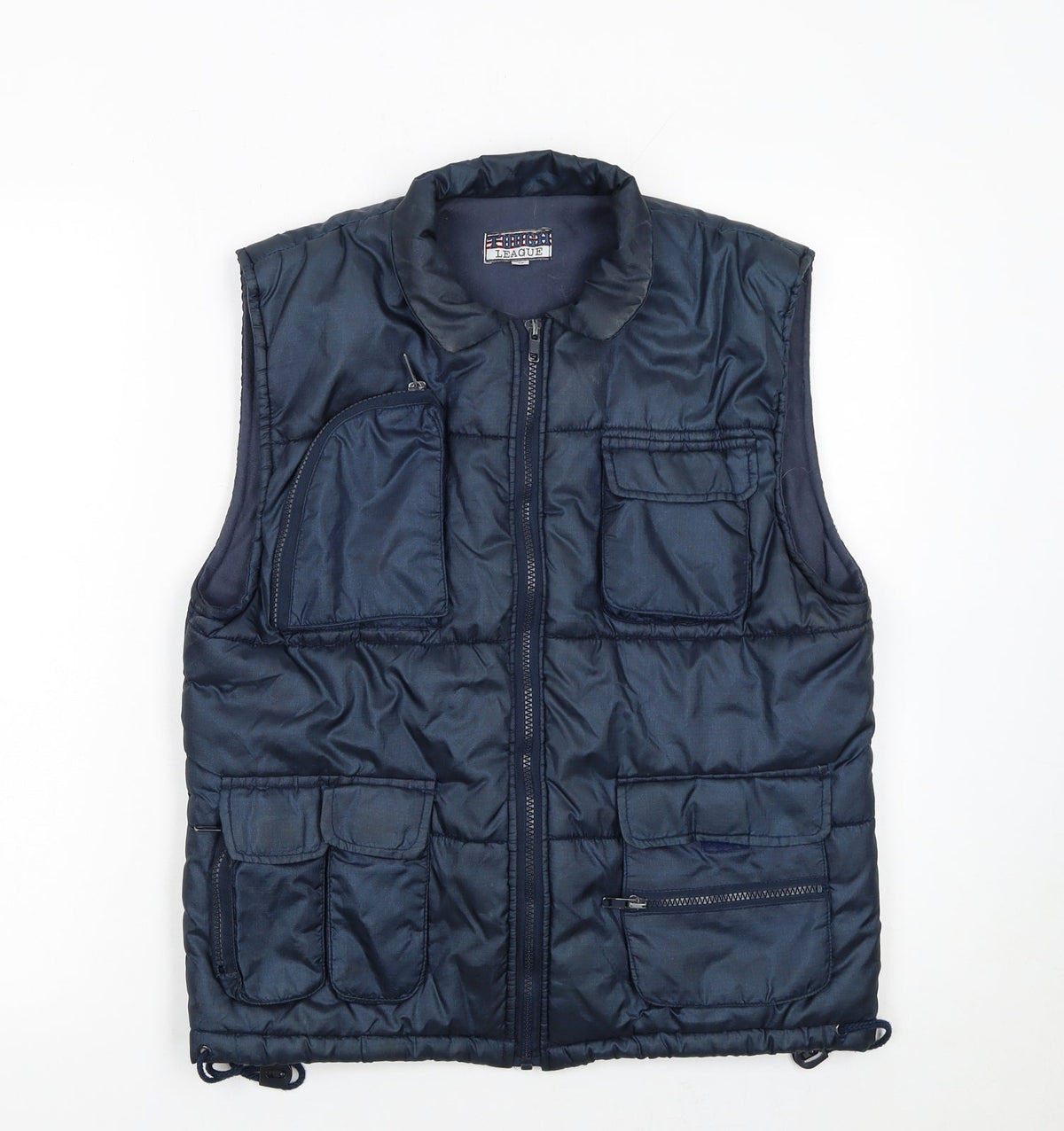 Tough League Boys Blue Padded Bodywarmer 5-6 Years Polyester Outdoor Zip Vest