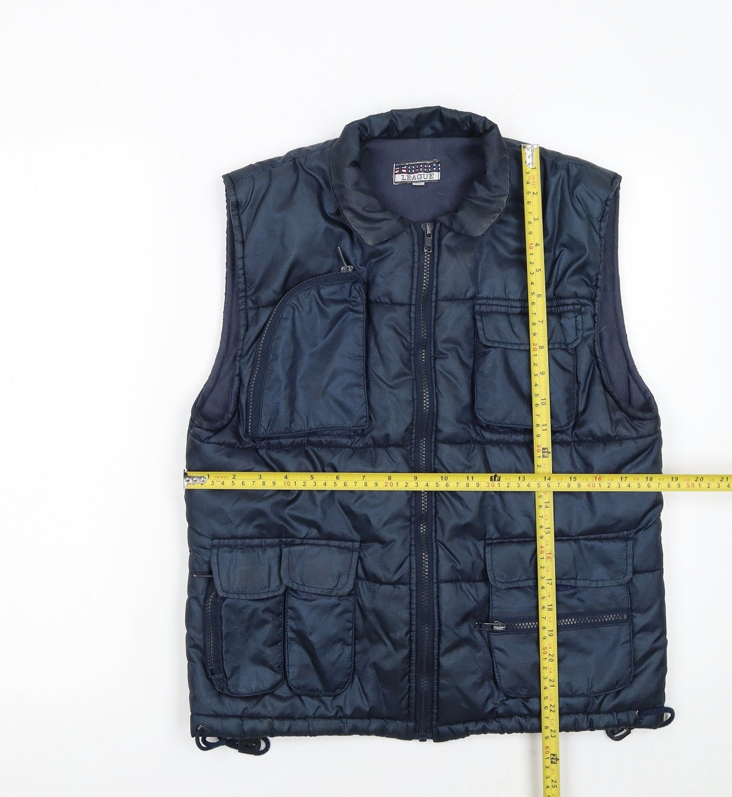 Tough League Boys Blue Padded Bodywarmer 5-6 Years Polyester Outdoor Zip Vest