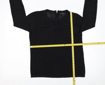 Next Womens Black Knit Long Sleeve Pullover Jumper Size 10
