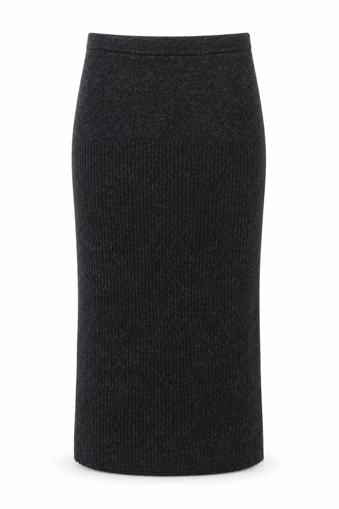 Your 6th Sense Women's Black Wool Blend Knit Pencil Midi Skirt S