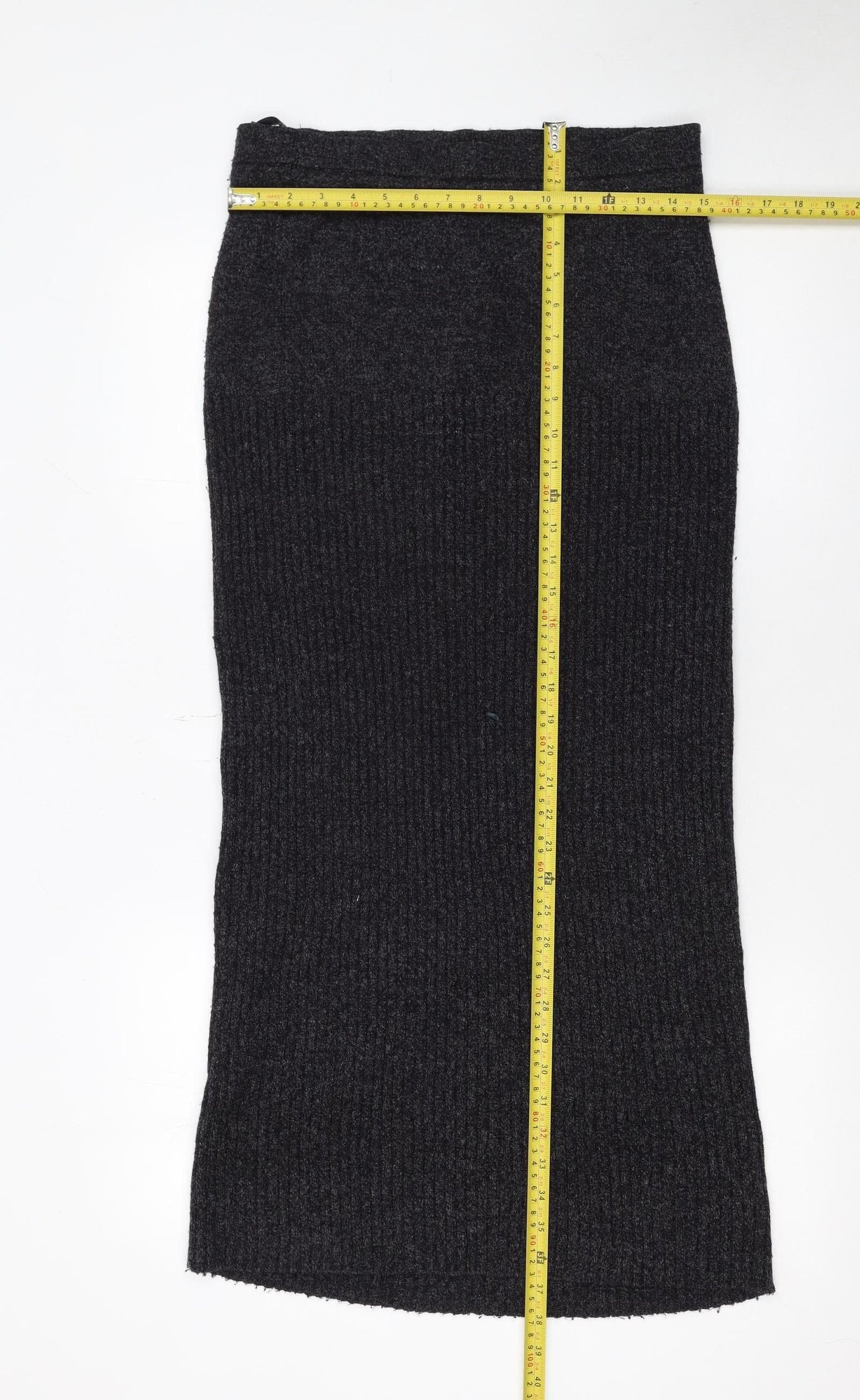 Your 6th Sense Women's Black Wool Blend Knit Pencil Midi Skirt S
