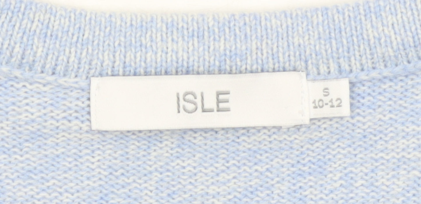 Isle Women Blue Cardigan Size 10-12 Acrylic Knit V-Neck