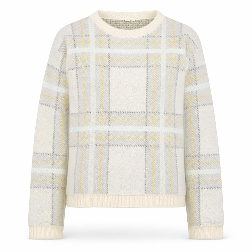 Esprit Women Ivory Check Knit Pullover Jumper XL