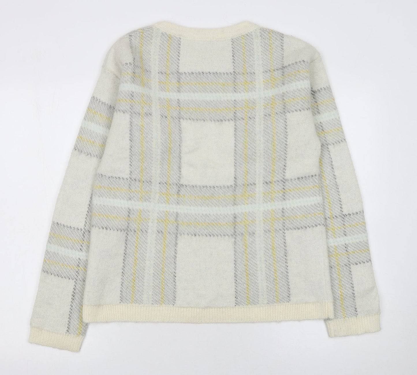 Esprit Women Ivory Check Knit Pullover Jumper XL