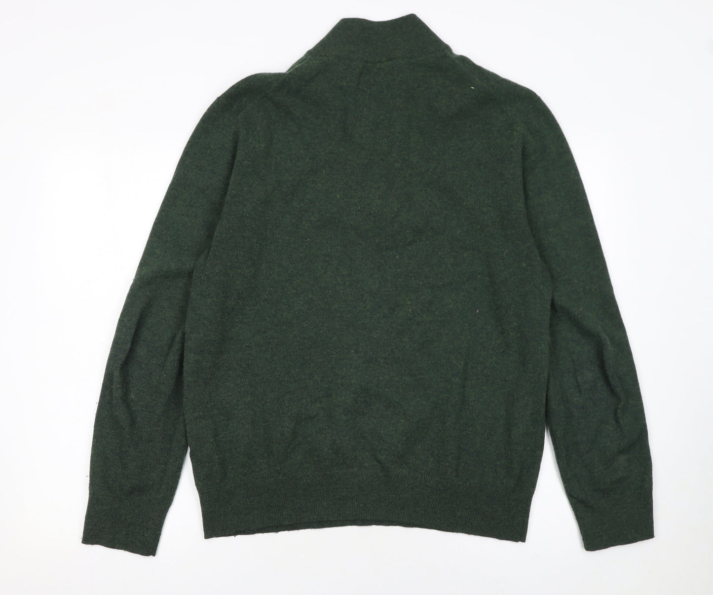 Boden Mens Green Wool Half Zip Jumper L Regular Fit
