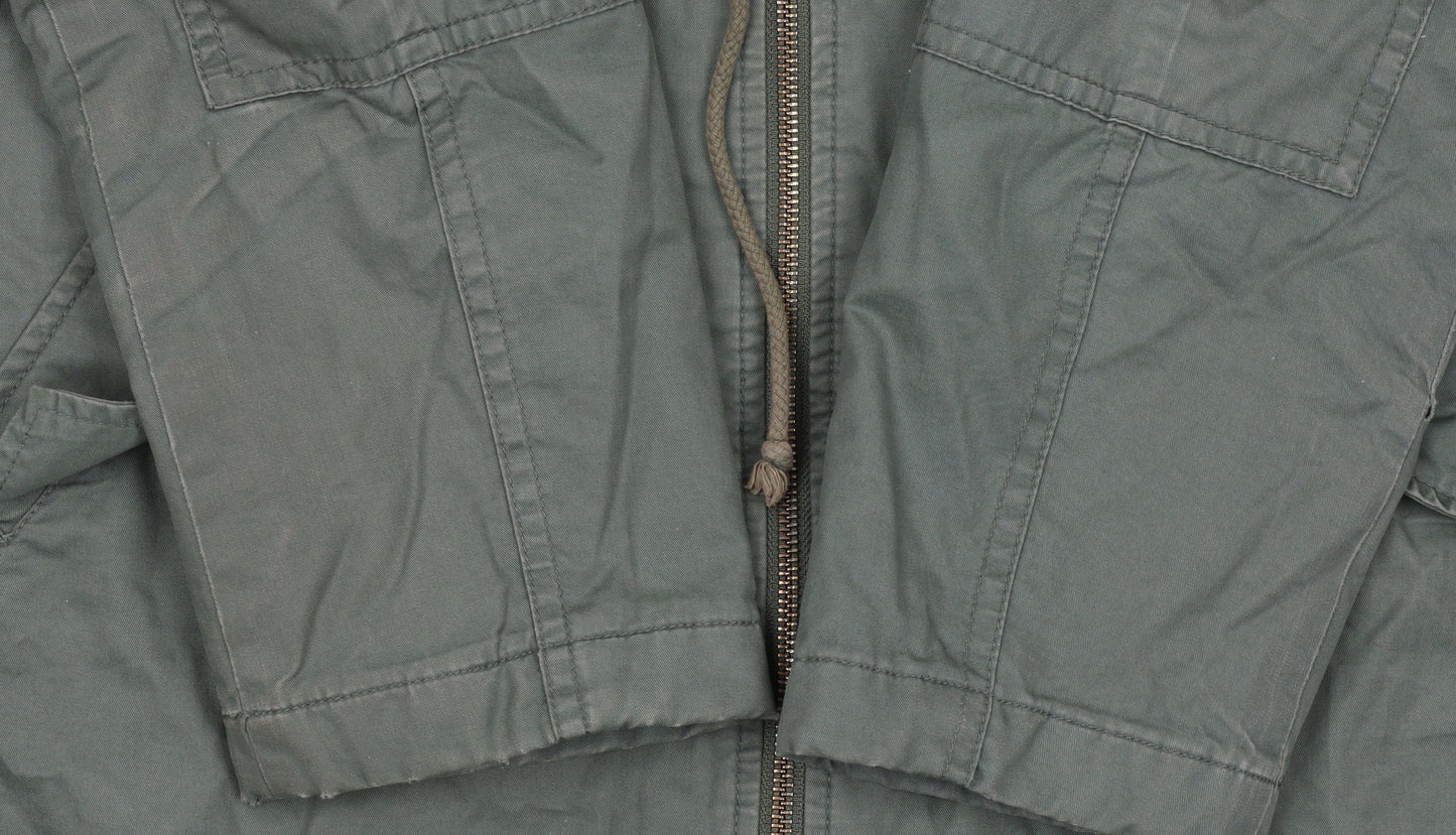 GAP Women’s Green Faux Fur Hooded Cotton Parka Coat Size L