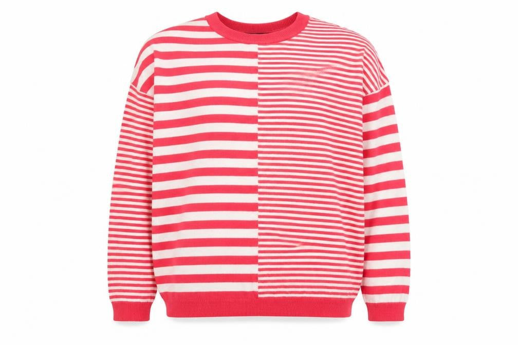 Marks & Spencer Womens Red Striped Knit Jumper Size M