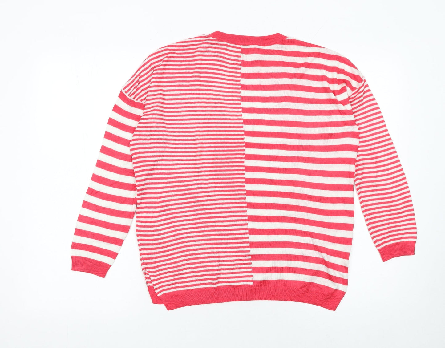 Marks and Spencer Womens Red Striped Knit Jumper Size M