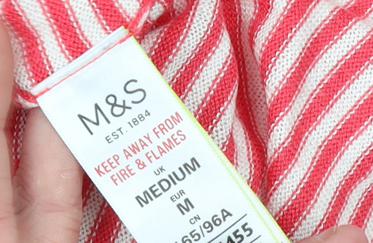 Marks and Spencer Womens Red Striped Knit Jumper Size M