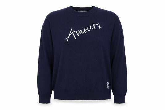 Oasis Women Blue 'Amour' Crew Neck Long Sleeve Pullover Jumper L