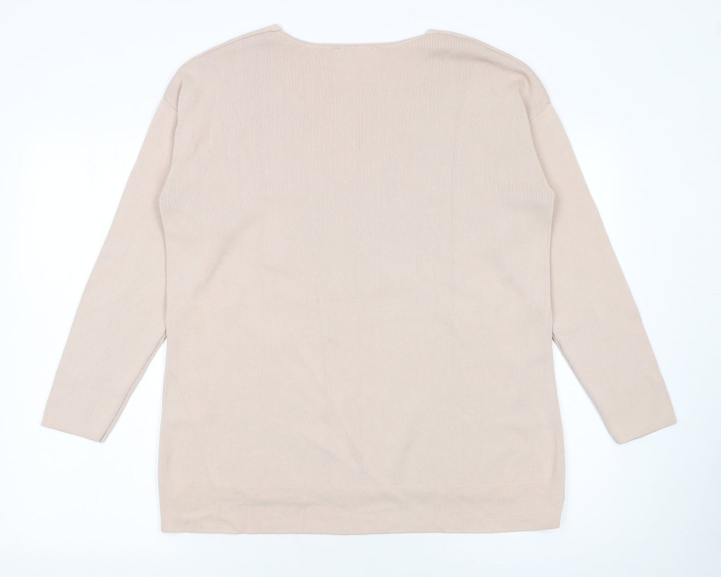 Star by Julien Macdonald Women's Beige Studded V-Neck Jumper Size 14
