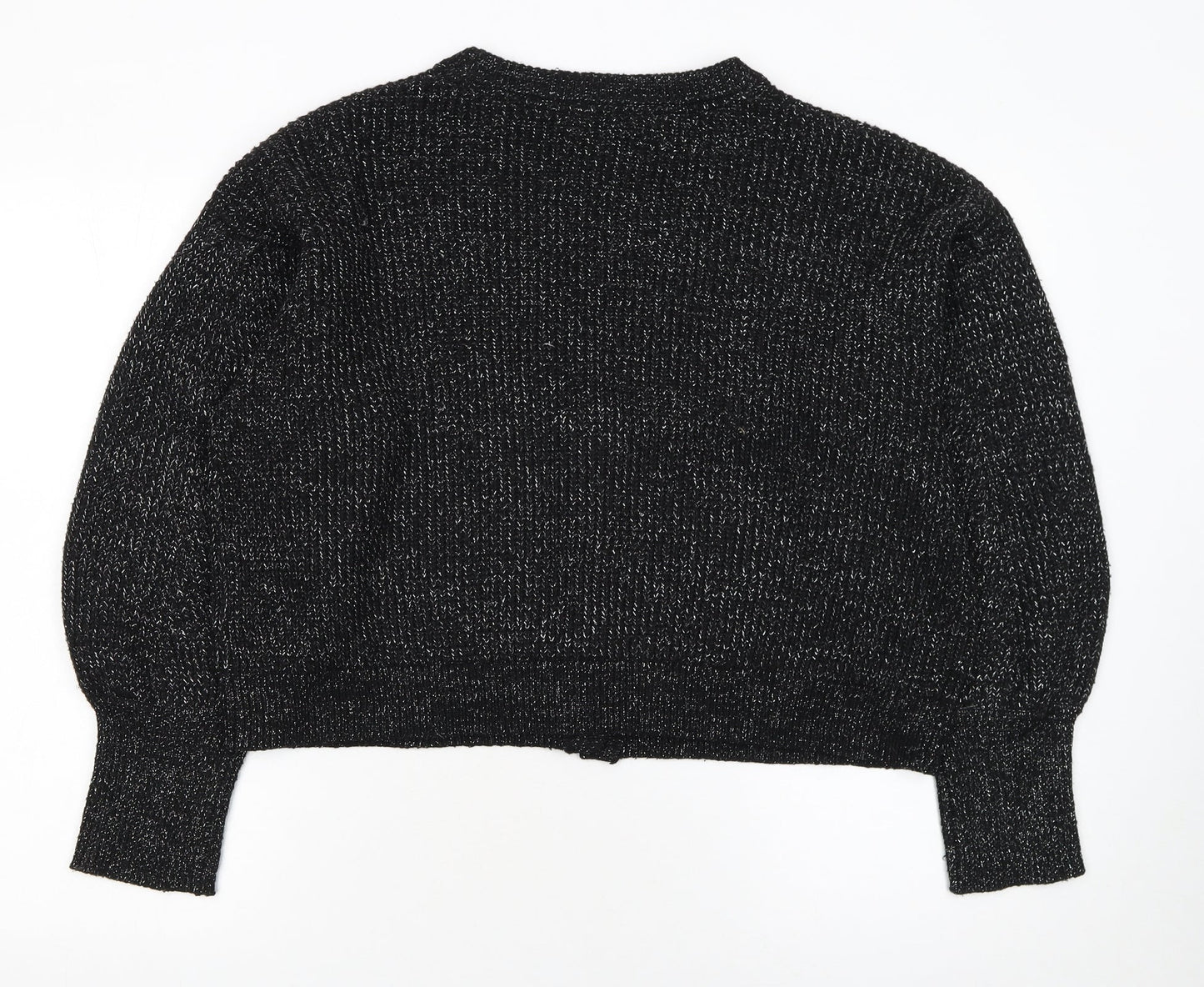 John Lewis Women’s Black L V-Neck Chunky Knit Cardigan