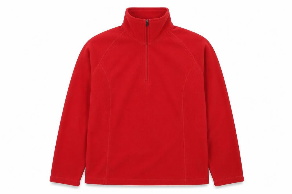 Lands' End Men's Red Fleece 1/4 Zip Pullover Sweatshirt Size L