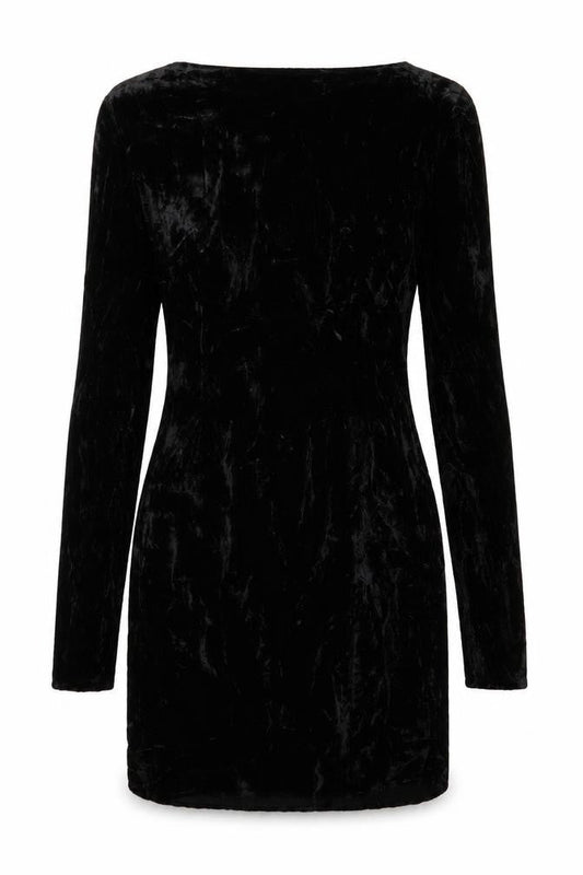 & Other Stories Women Black Size 8 Velvet Bodycon Dress