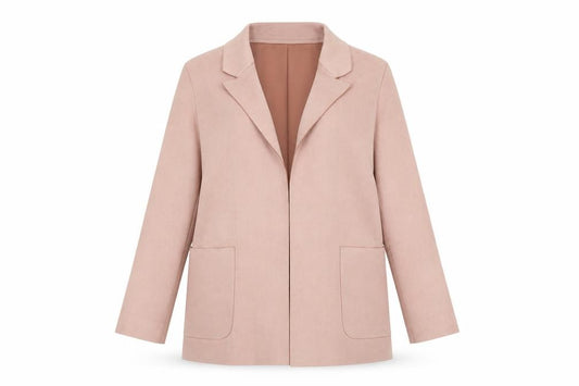 Zara Women Pink Suede Mid-Length Blazer Jacket Size 12