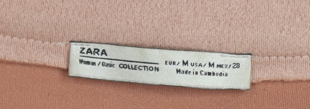 Zara Women Pink Suede Mid-Length Blazer Jacket Size 12