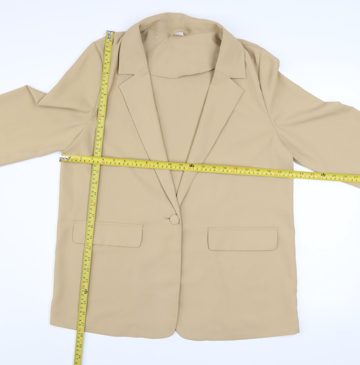 George Women Beige Regular Fit Blazer Jacket Size 14