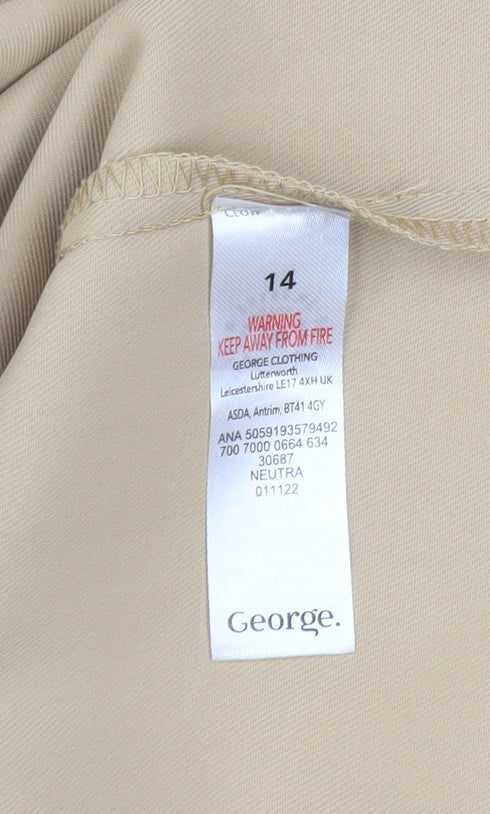 George Women Beige Regular Fit Blazer Jacket Size 14