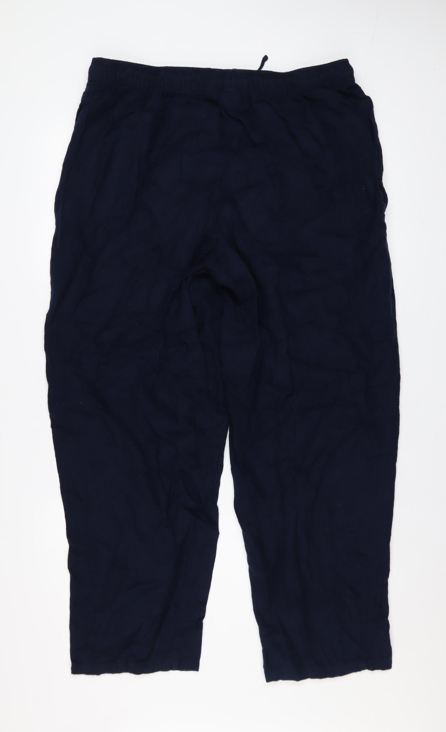 Lands' End Men's Blue Cotton Chino Drawstring Trousers L